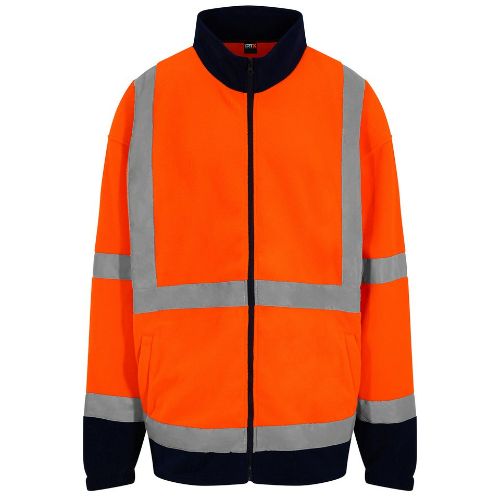 Prortx High Visibility High Visibility Full-Zip Fleece HV Orange/ Navy